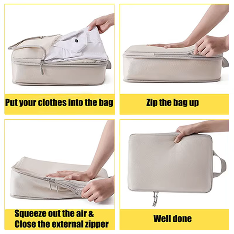 Ensemble/4 pièces Portable voyage Compression emballage Cubes sac étanche organisateur sacs valise vêtements