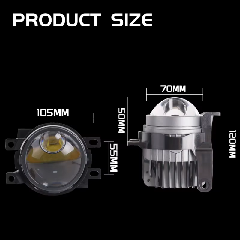 SANVI-Lentilles antibrouillard Bi LED pour voiture, budgétaire de feux de route et de illeur, lampe de conduite antibrouillard, 3 couleurs, 12V, Toyota Lexus 5500k 3000k 4300K