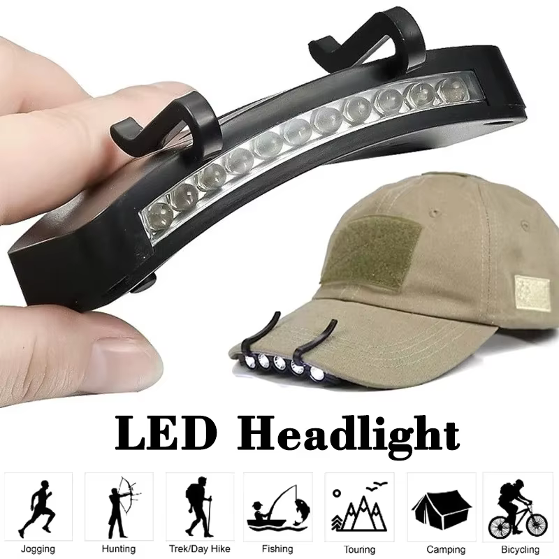 Lampe frontale LED très brillante à Clip sur chapeau