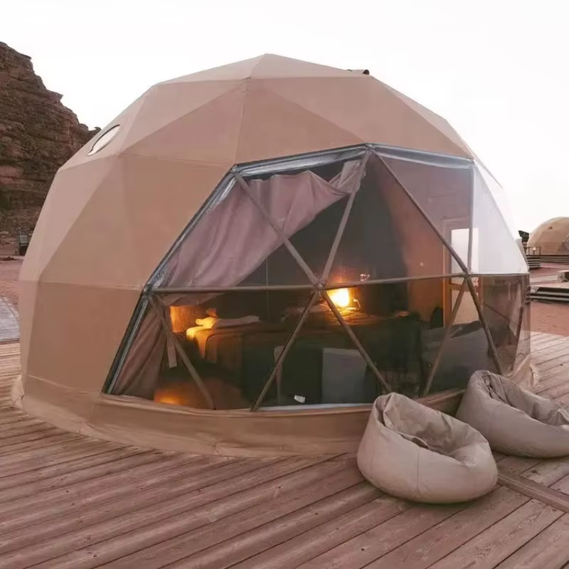 Dôme géodésique rond en PVC imperméable pour le glamping et le safari