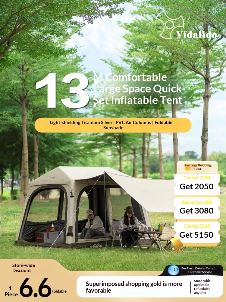 Vidalido grande tente d'air gonflable de Camping 3-4 personnes