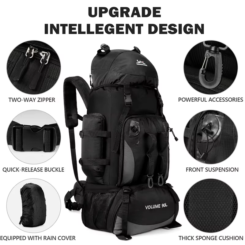 Sac à dos de randonnée 90L pour hommes et femmes