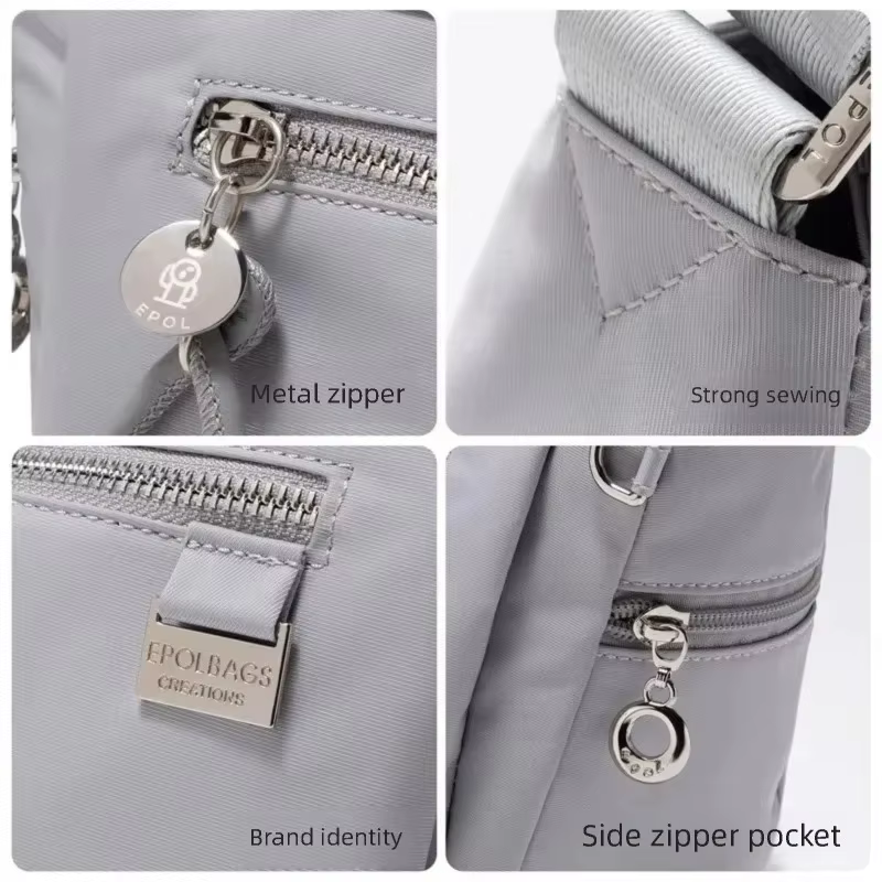 EPOL Sac bandoulière léger et imperméable en nylon pour femme