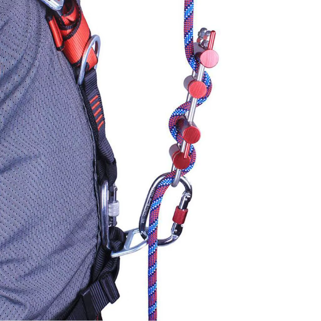 Accessoires d'escalade : Dispositif de descente en aluminium à friction réglable pour l'accès par corde en arboriculture