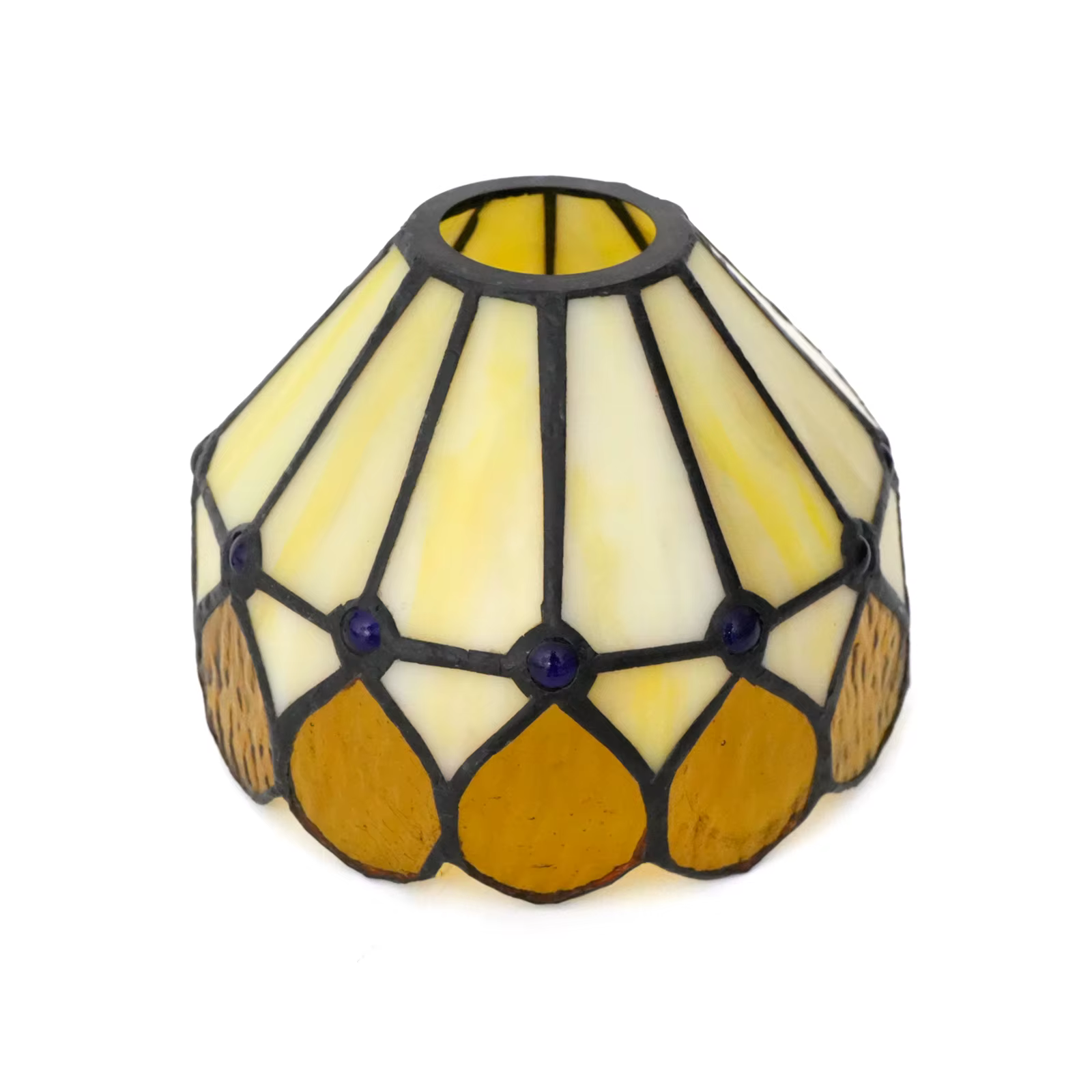 Abat-jour en verre coloré style Tiffany, abat-jour de remplacement pour lustre à branches, abat-jour de lampe murale, diamètre 6 pouces, jaune