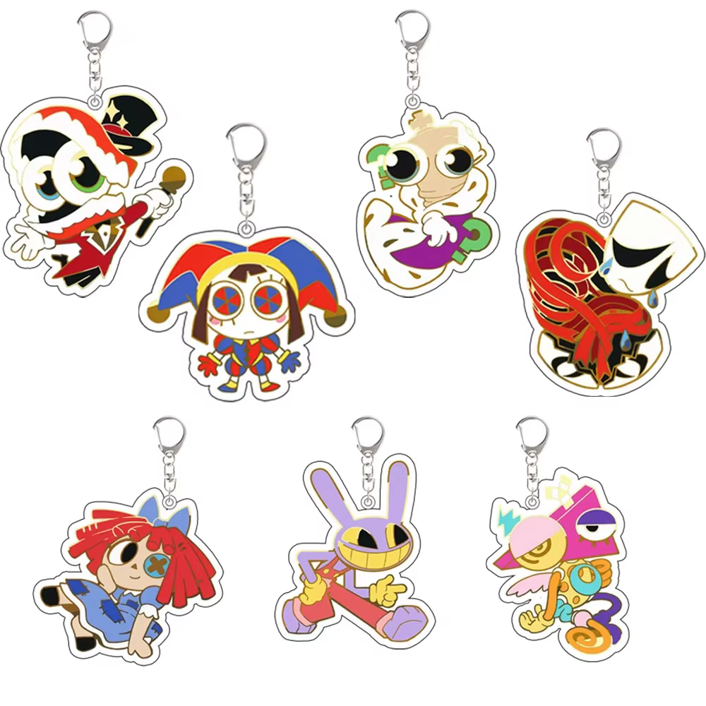 Porte-clés en acrylique, accessoire d'anime pour TADC Pomni Jax Ragatha Gangle Zooble Kinger Caine, accessoires créatifs pour sac à dos, cadeau