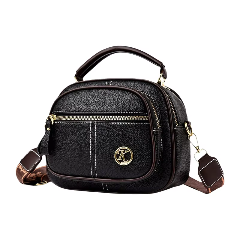Sac bandoulière polyvalent décontracté pour femme à trois compartiments, sac à main de loisirs de grande valeur en PU, sac carré moyen à texture douce