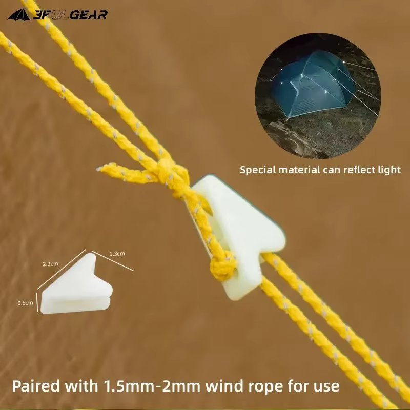 Corde réfléchissante pour tente d'extérieur 3F UL GEAR avec 10 boutons gratuits