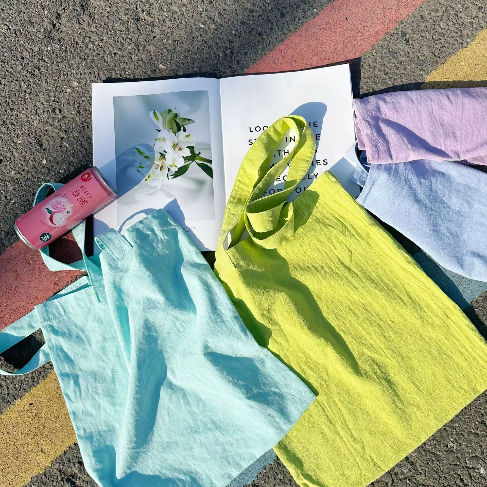 Sac d'été couleur Macaron pour femmes, sac artistique sous les bras, sac à bandoulière simple, Style coréen, paresseux, frais, doux, en coton