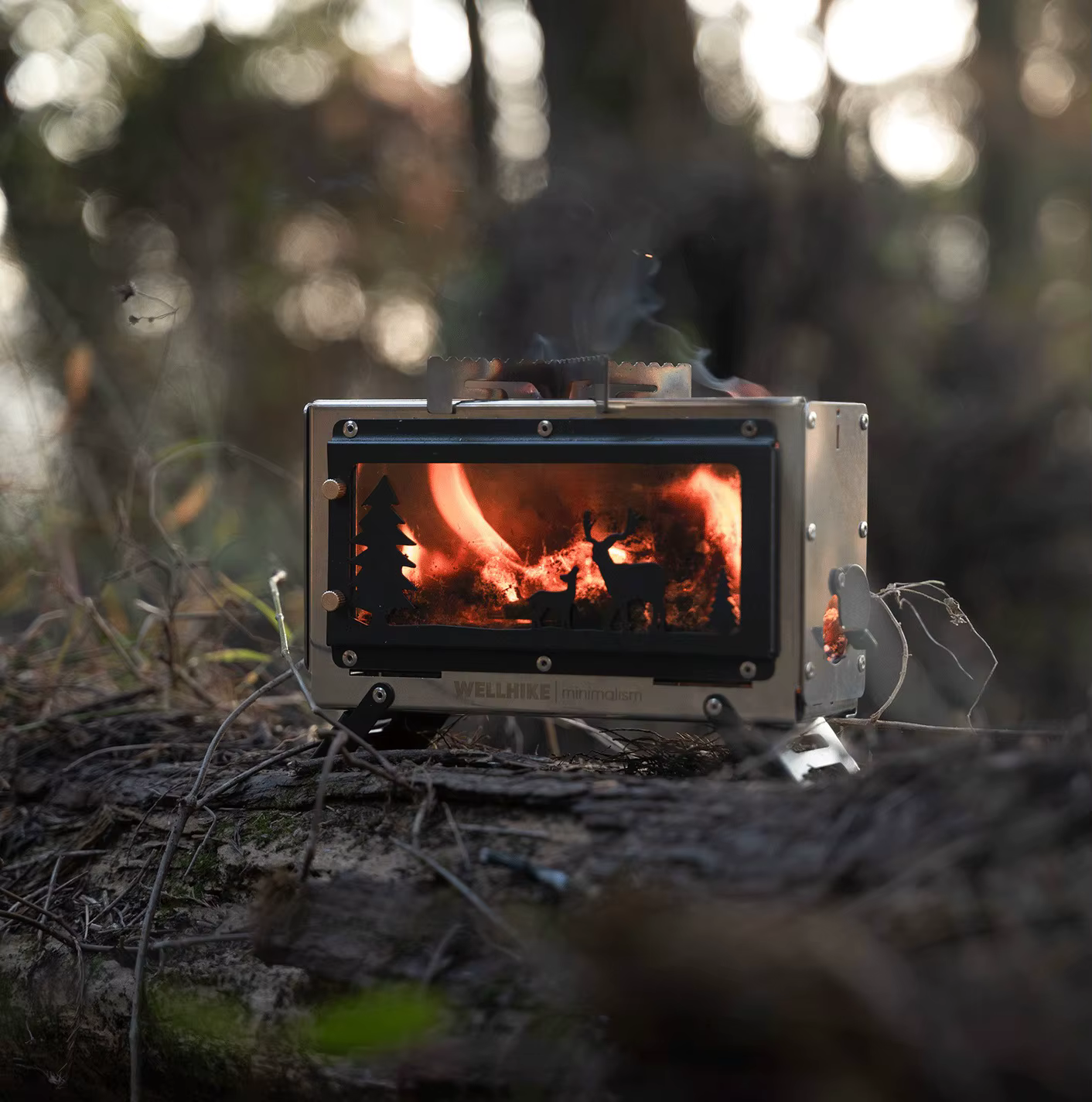 Petite tente de camping Poêle à bois DIY Poêle à charbon de bois 22x8x12cm