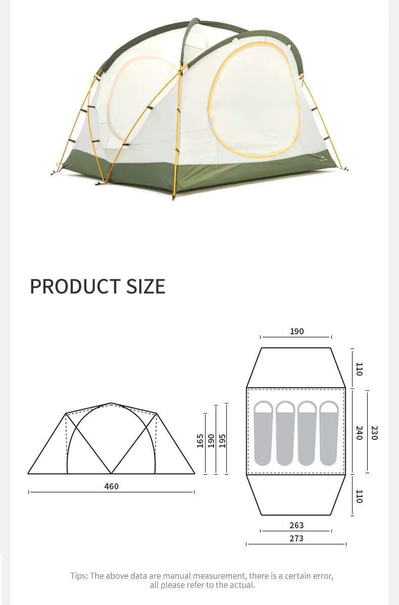 Naturehike KOTA 4 une chambre deux pièces tente 2-4 personnes famille Lagre
