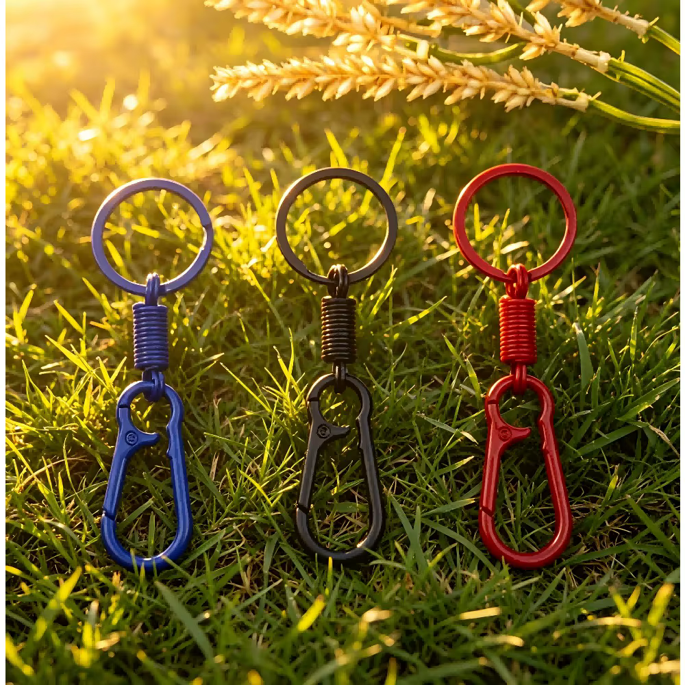 Mousqueton universel vintage, accessoire de personnalisation pour moto, porte-clés, lanière de modification automobile, clip rotatif manuel, porte-clés de sac