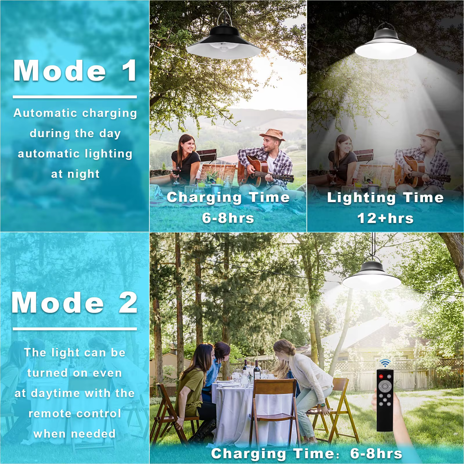Lampe Solaire Suspendue avec Détecteur de Mouvement