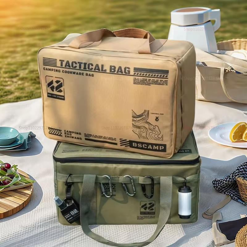 Boîte pliante isolée 42L - Sac de rangement tactique pour le camping - Ustensiles de pique-nique imperméables