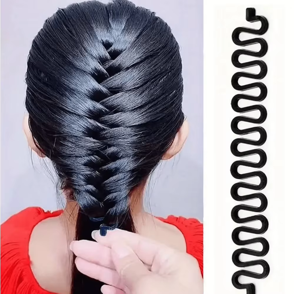 Kit d'accessoires de coiffure magique : Outil de tressage en forme d'arête de poisson pour tresses DIY, idéal pour des queues de cheval élégantes – Parfait pour les passionnées de beauté