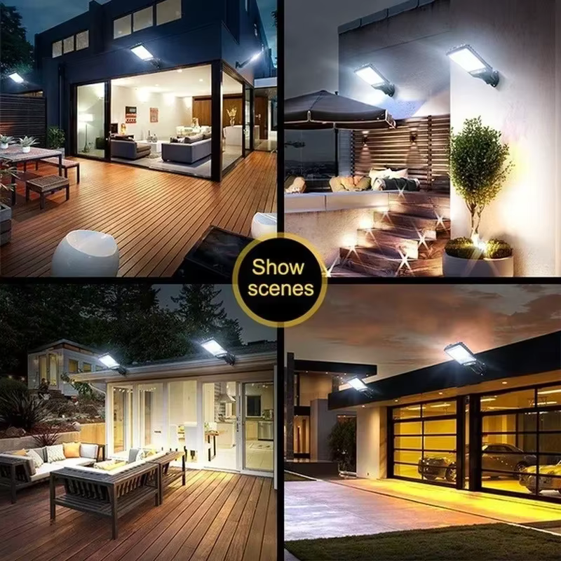 Réverbères solaires d'extérieur, lampe solaire avec 3 Modes d'éclairage, capteur de mouvement étanche, éclairage de sécurité pour jardin, Patio, chemin, cour