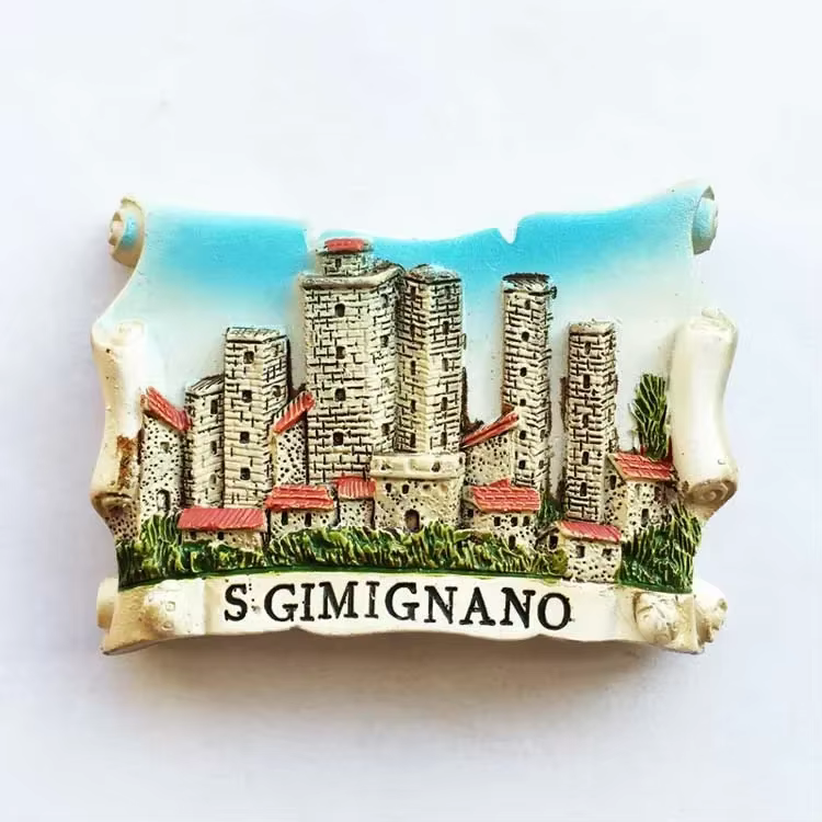 Aimants de réfrigérateur en résine d'italie, Souvenir touristique, Toscana Firenze San Gimignano Siena Venezia, autocollants de réfrigérateur, décoration de maison, cadeaux