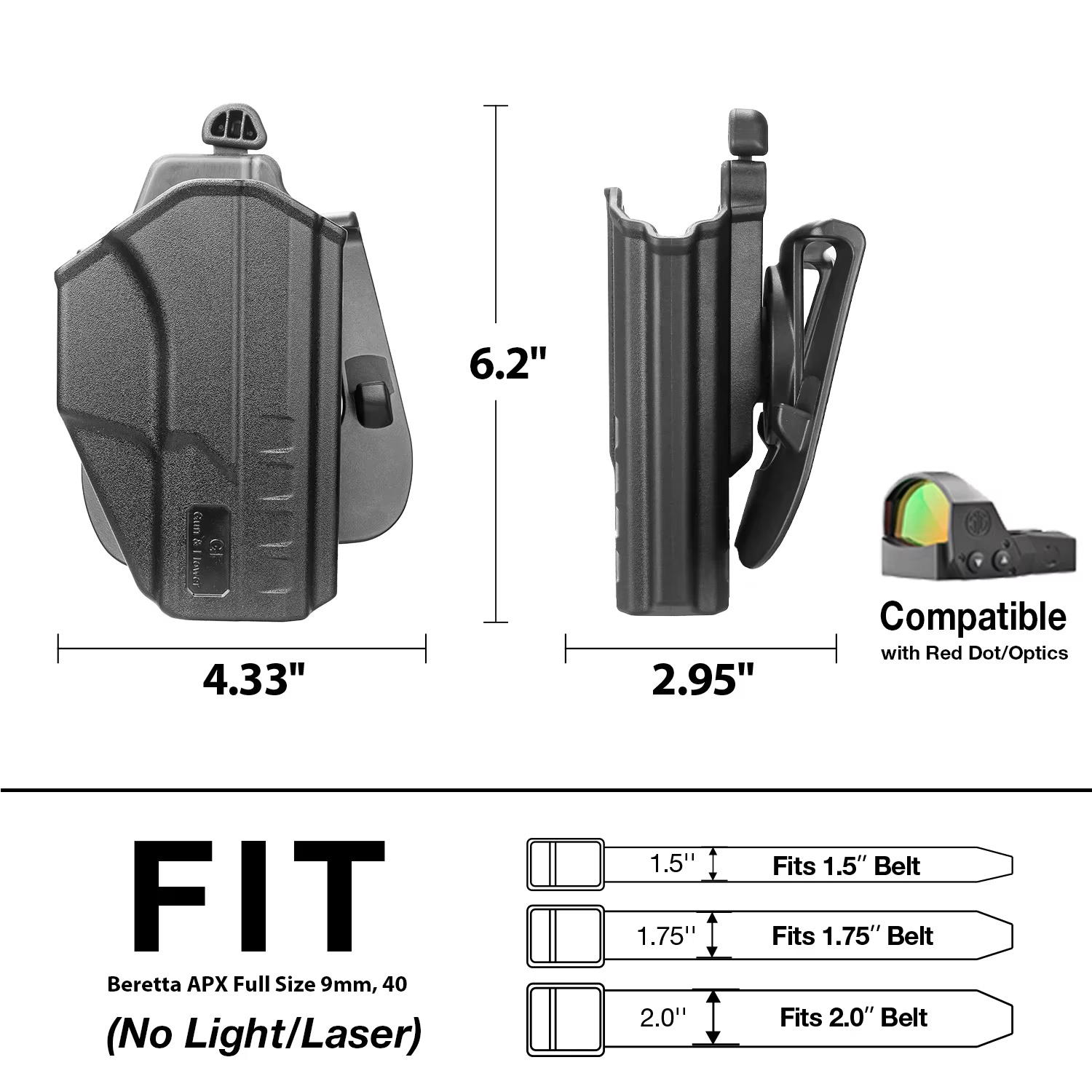 Étui Beretta APX, (non adapté à Beretta APX A1)