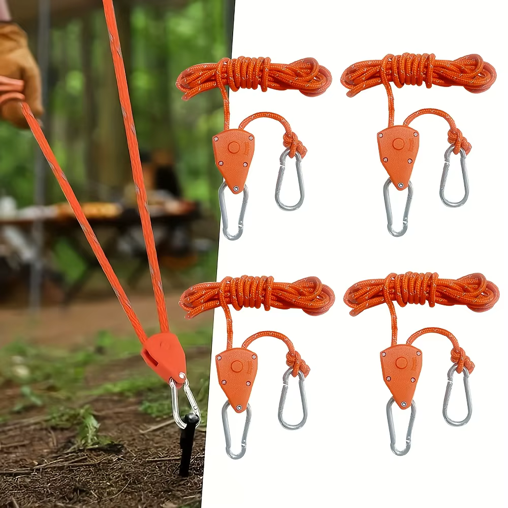 Clip de corde à cliquet robuste - Accessoire de tente pour levage sécurisé