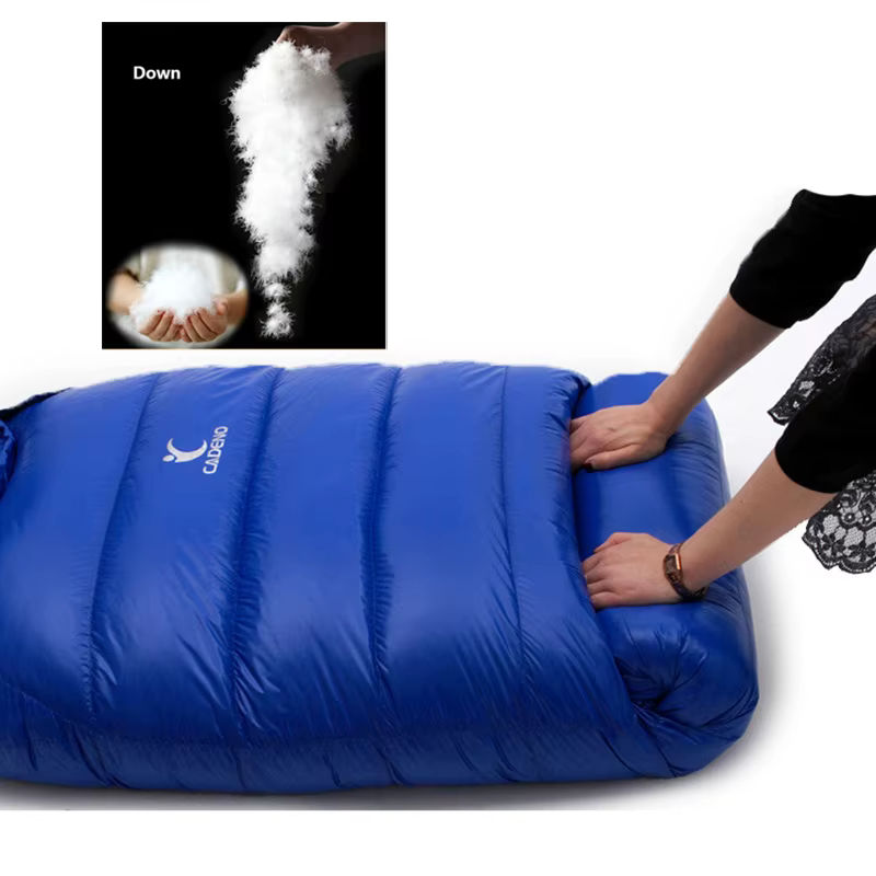 Sac de couchage thermique en duvet de canard blanc ultraléger pour adultes