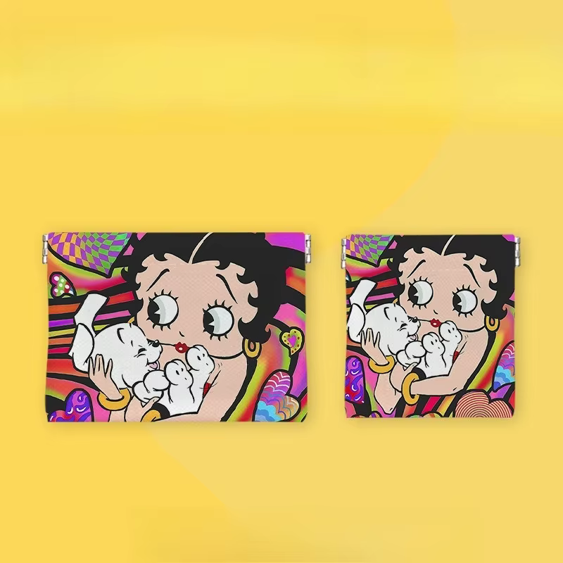 Sac de rangement Betty Boop créatif et élégant avec des imprimés de dessins animés, mignon et féminin, sac de rangement portable de grande capacité pour câbles
