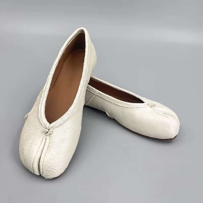 MEOD nouvelles chaussures à bout fendu pour femmes chaussures plates en cuir véritable talons hauts pour femmes chaussures décontractées de créateur à la mode chaussures de Ballet