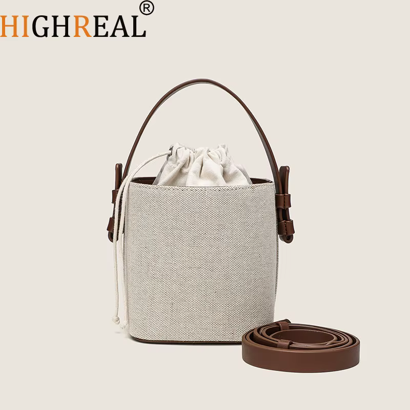 Casaul toile seaux sac concepteur femmes sacs à main Simple épaule sacs à bandoulière tendance été plage petit fourre-tout femme sac à main