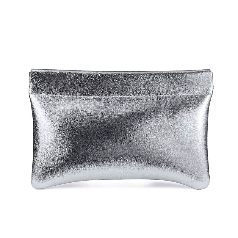 Petit portefeuille argenté Super Cool, sac de rangement de câbles de données portables, fermeture automatique, Mini pochette numérique pour écouteurs filaires