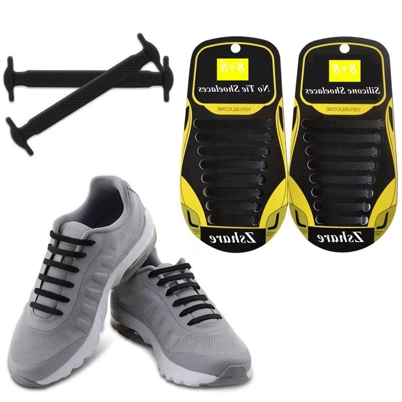 Lacets élastiques en Silicone pour chaussures, 16 pièces, sans cravate, pour baskets, à mettre et à enlever rapidement, accessoires de sécurité pour chaussures paresseuses
