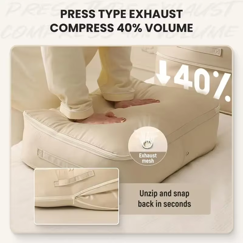 Sac de rangement auto-compressible pour couette