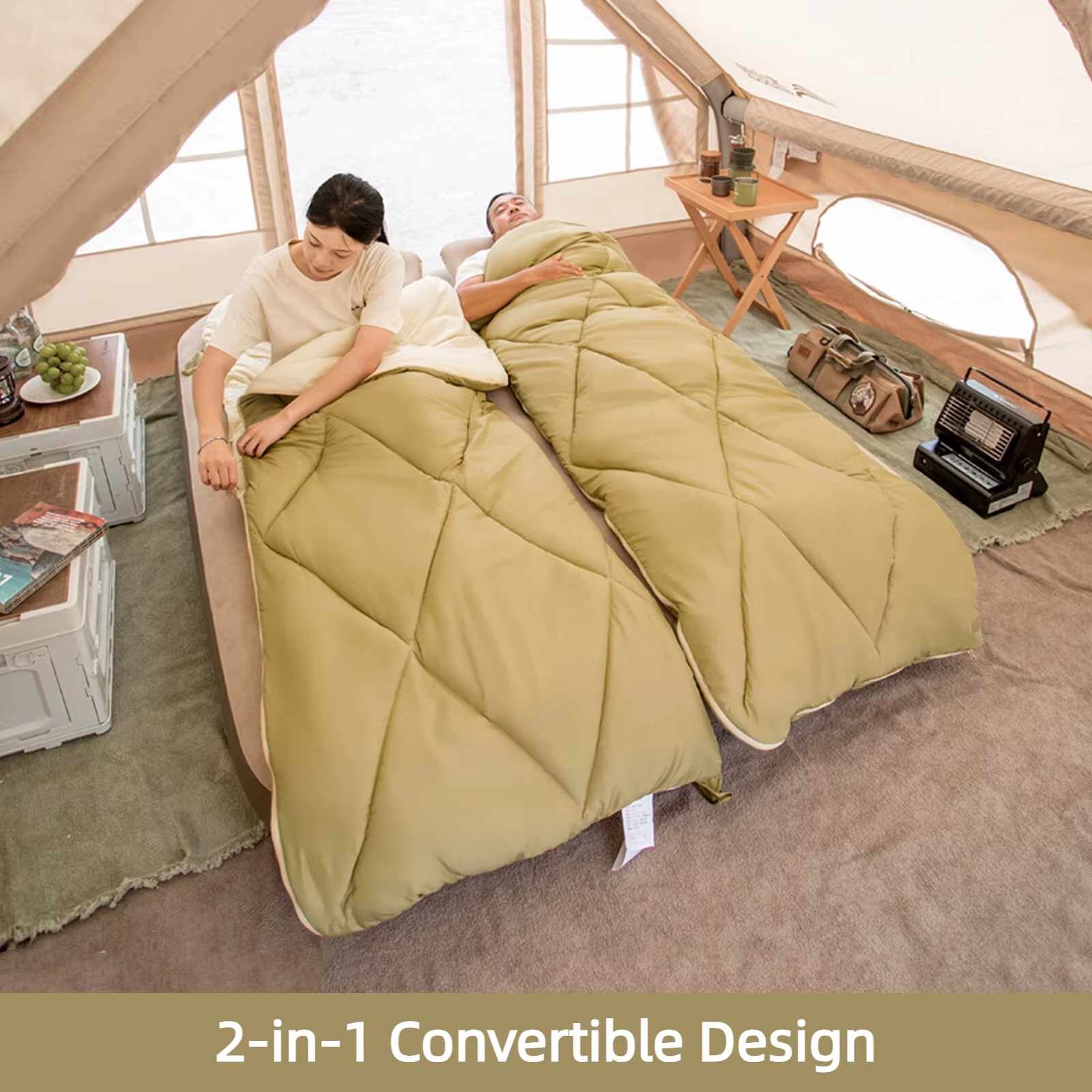 BISINNA Sac de couchage double pour le camping