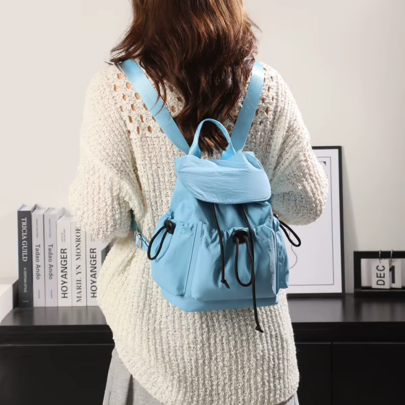 Sac à dos en tissu Oxford avec cordon de serrage pour femmes