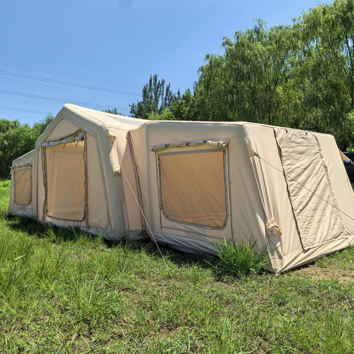 Tente gonflable amovible Penthouse Camping en plein air ménage voyage TC coton 18.16 mètres carrés grand espace