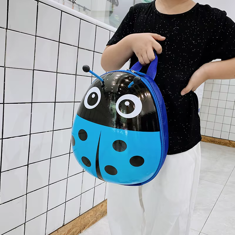 Cartables pour enfants à coque rigide avec motifs de coccinelle de dessin animé, sacs à dos pour garçons et filles dans les jardins d'enfants pour la classe