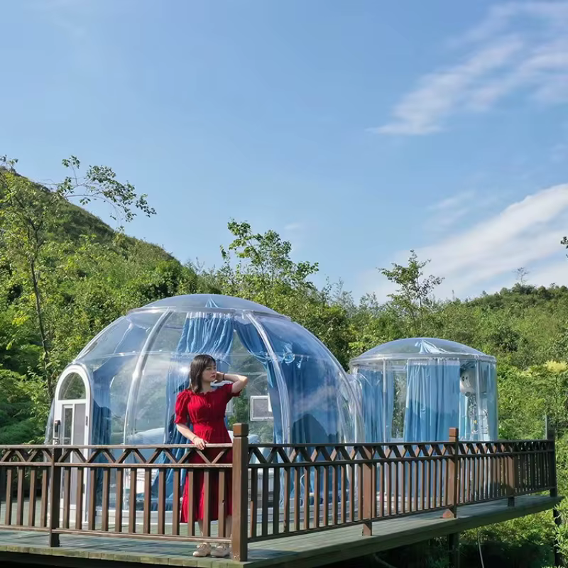 Tente transparente préfabriquée, dôme pour maison entière, hôtel de luxe