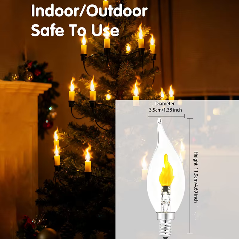 Ampoules à Flamme Scintillante E12/E14/E27 LED Ampoules Décoratives à Flamme Scintillante Effet de Feu Plus Réaliste Base de Candélabre