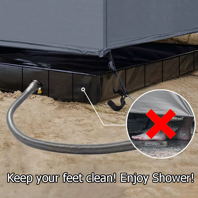 Tente de douche portable pour voiture - Tente de douche latérale pour véhicule avec bac, cabine d'essayage et abri toilettes pour SUV, camping en extérieur