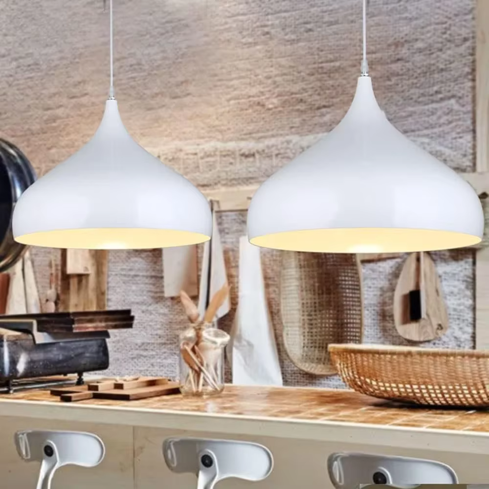 Lampes suspendues industrielles noir argent fer Art