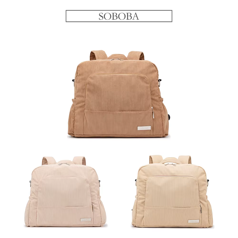 Soboba-Sac à couches en velours côtelé pour la colonne vertébrale, grande capacité, sac à langer multifonctionnel, sacs Proxy pour les soins de bébé, hiver, nouveau