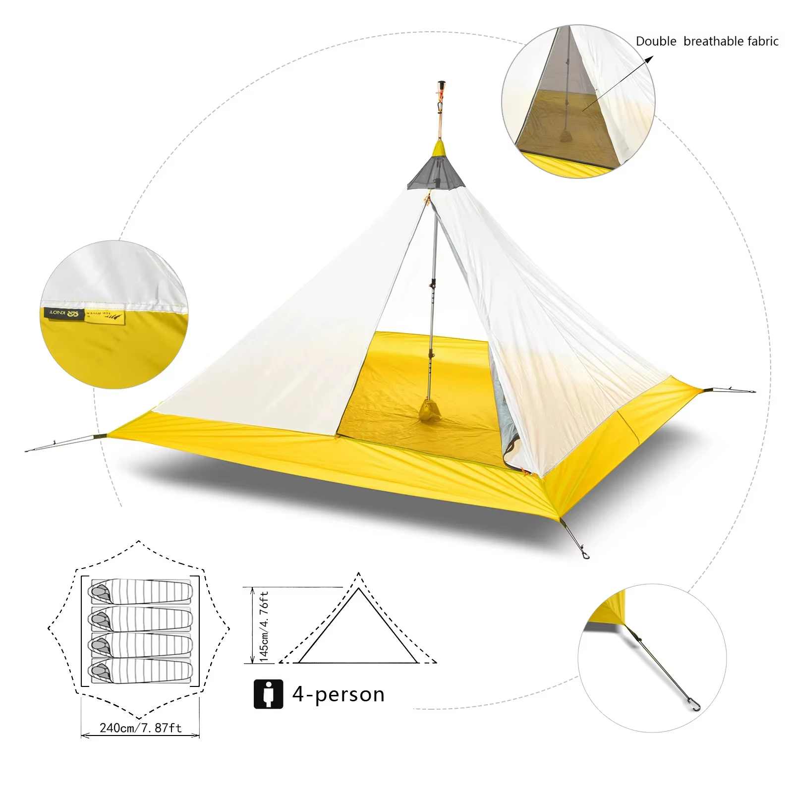 Tente de Camping ultralégère pour 2 à 4 personnes