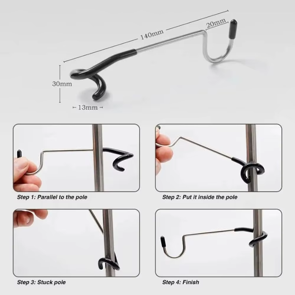 2/5 pièces support de lumière crochets Portable tente pôle lampe cintre chasse pêche lanterne cintre outils de Camping en plein air