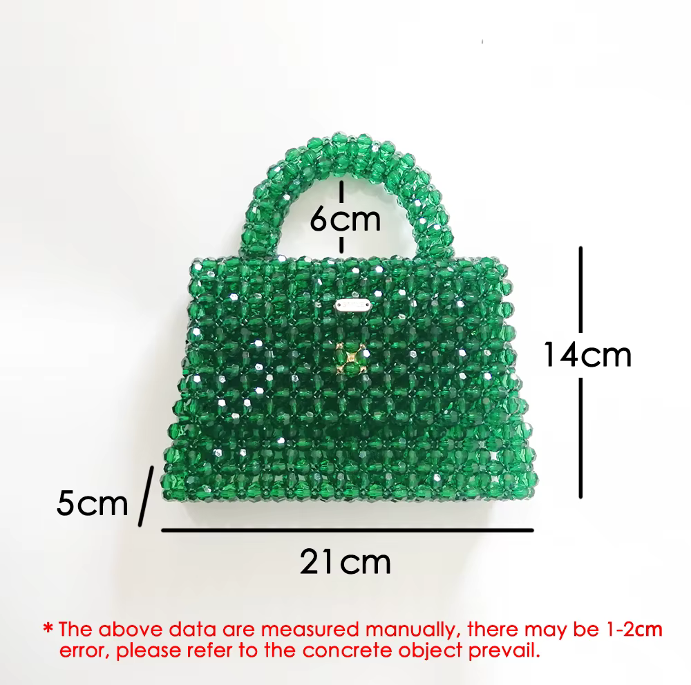 Sac à main perlé en cristal transparent pour femme