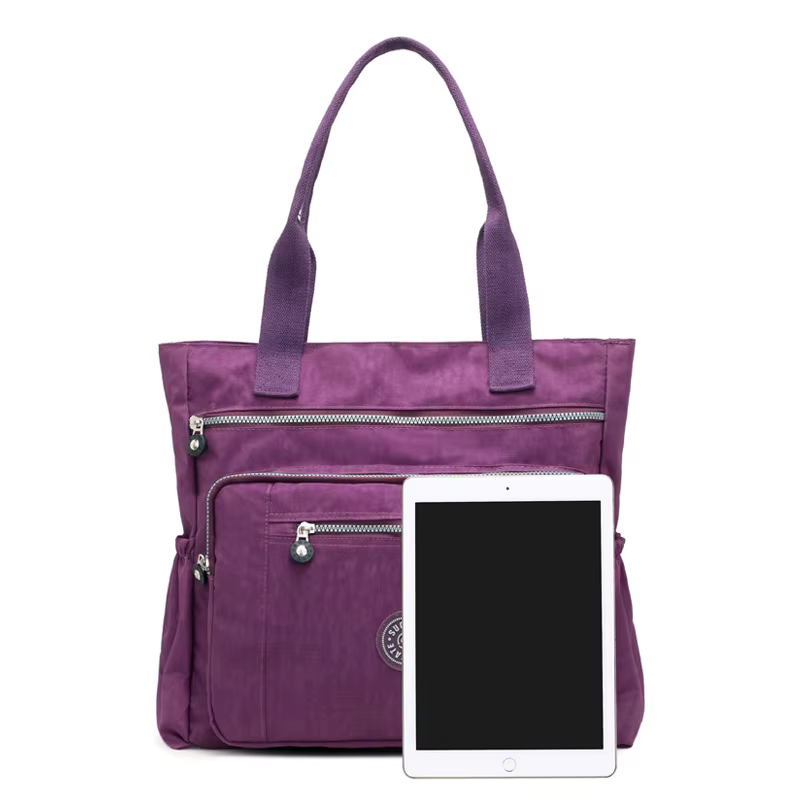 Sac à bandoulière en toile et nylon grande capacité pour femme, sac décontracté d'extérieur, sac fourre-tout simple pour maman, avec fermeture éclair – Nouvelle collection, offre spéciale de la saison