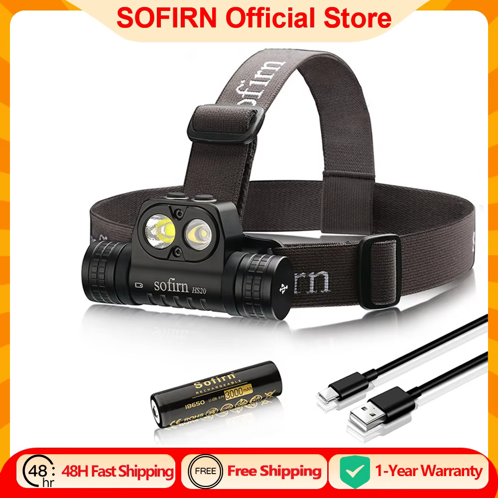 Sofirn HS20 2700lm USB C lampe frontale LED Rechargeable 18650 phare puissant avec projecteur