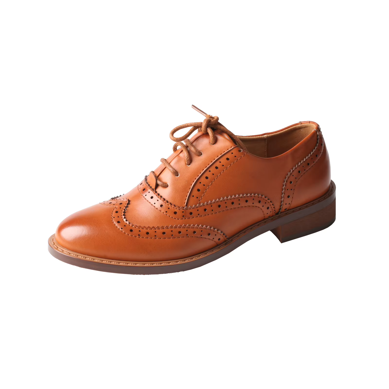 Chaussures en cuir Brogue à lacets pour femmes