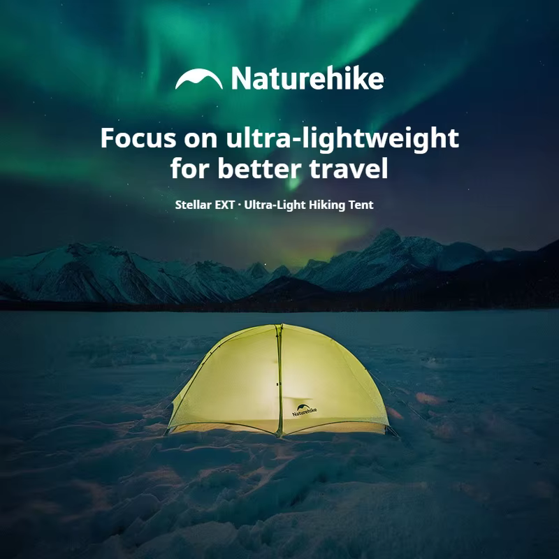 Tente de randonnée Naturehike Star Trail EXT 10D en nylon enduit de silicone ultra-léger, résistance aux intempéries niveau 7, résistance au vent, autoportante