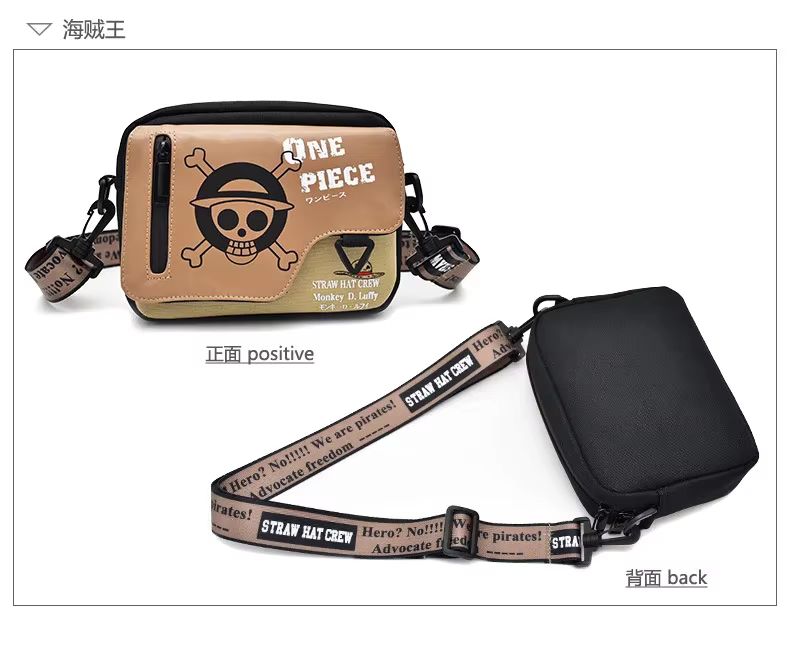 Sac bandoulière One Piece Anime pour hommes, nouveau sac à bandoulière sportif imperméable à l'eau, sac à bandoulière de dessin animé, cadeau de vacances pour enfants