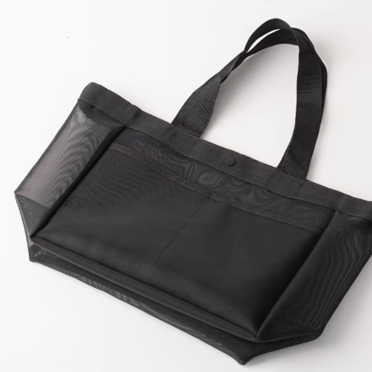 Sac à main en gaze de couleur unie, sac de rangement transparent, sac à bandoulière, sac de plage, sac de shopping en filet transparent de grande capacité, 1 pièce