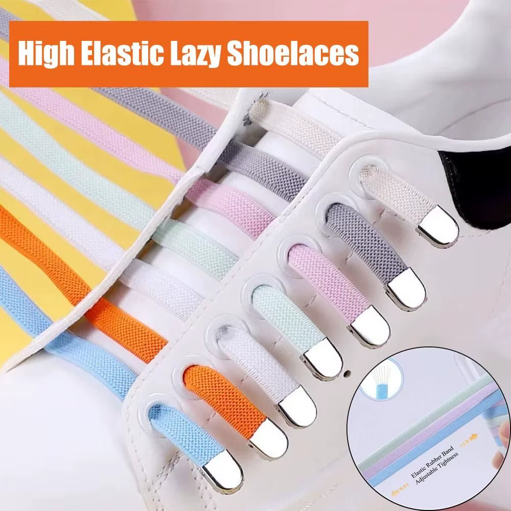 Lacets élastiques durables sans nœuds pour chaussures de course