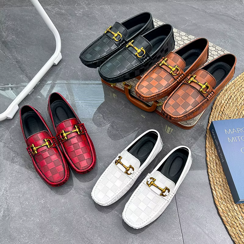 Homme chaussures en cuir chaussures décontractées pour homme de luxe cousu à la main mode appartements été respirant en plein air mâle sans lacet mocassins concepteur